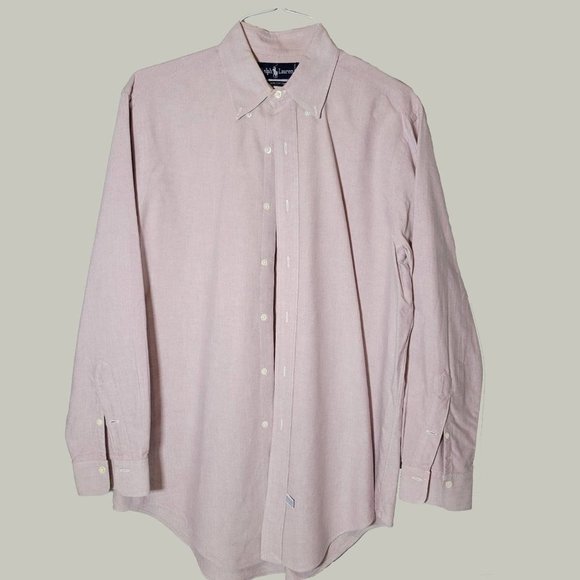 Ralph Lauren Mens Button Up Shirt Light Purple Size 16 -33 Pony Logo Long Sleeve - Picture 1 of 3